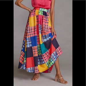 Maeve Anthropologie bright, multi color patchwork skirt.